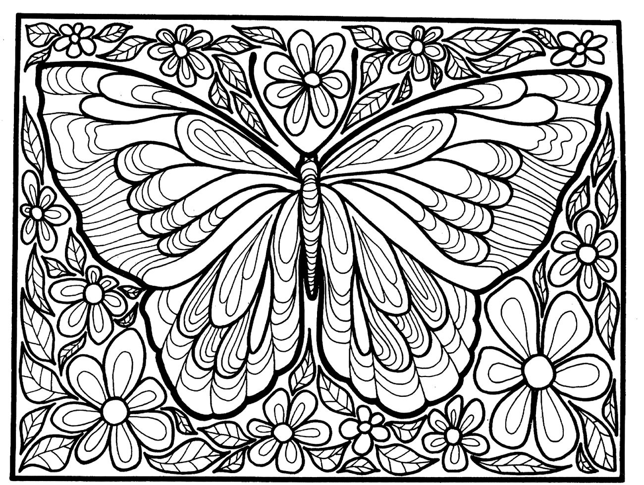 Раскраски Бабочка Антистресс