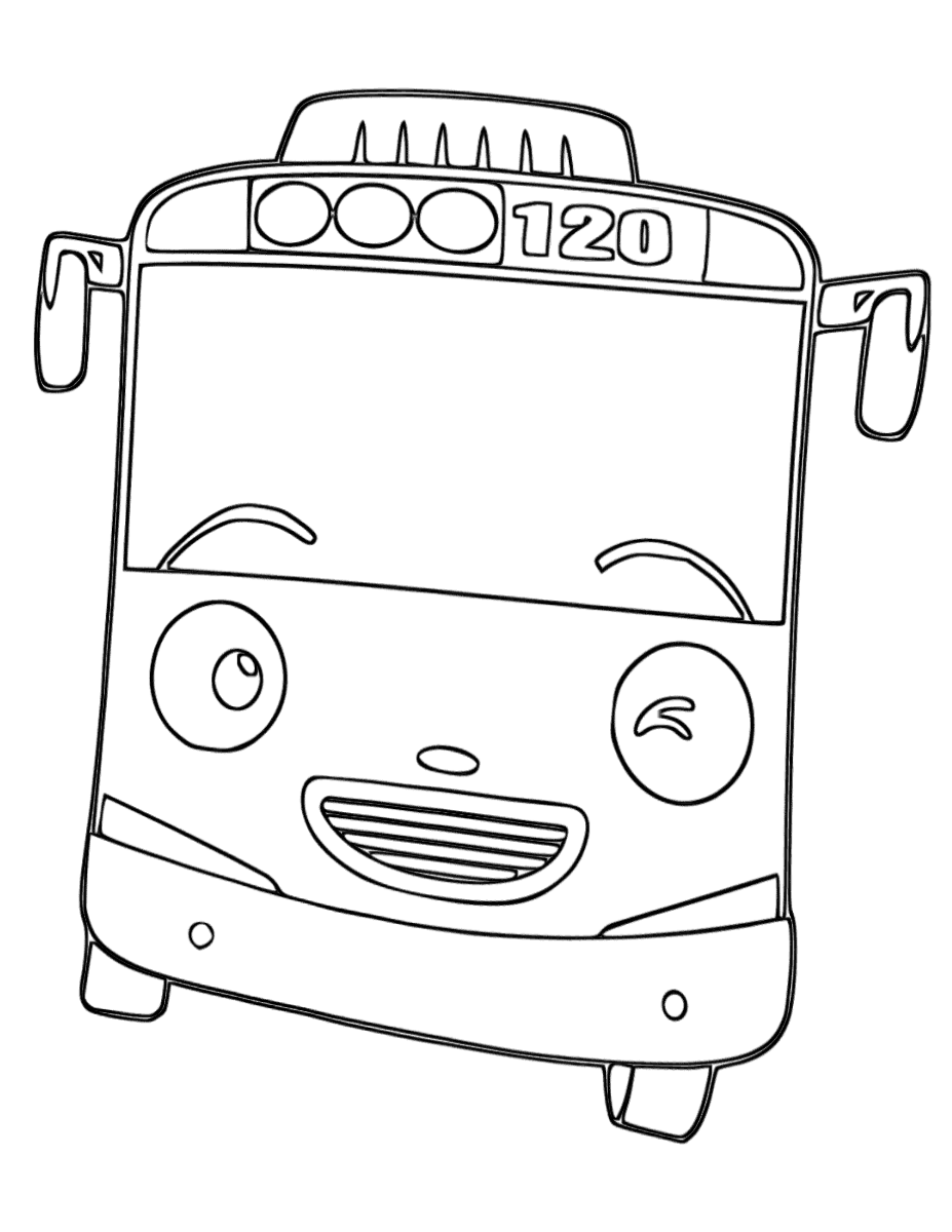 Раскраски Автобус Тайо