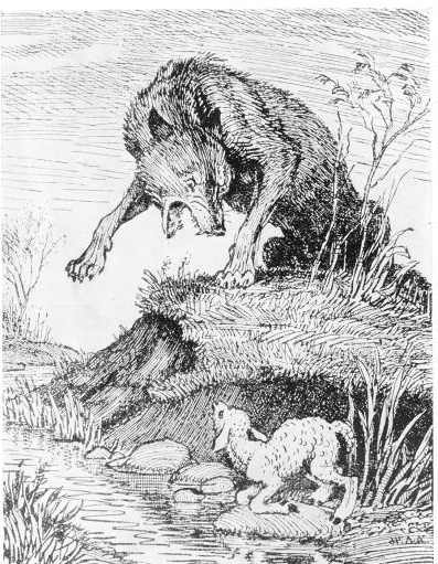 Раскраска Волк и Ягненок