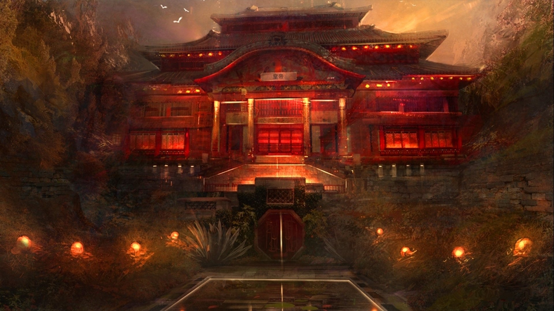 Древний Китай арт Императорский дворец