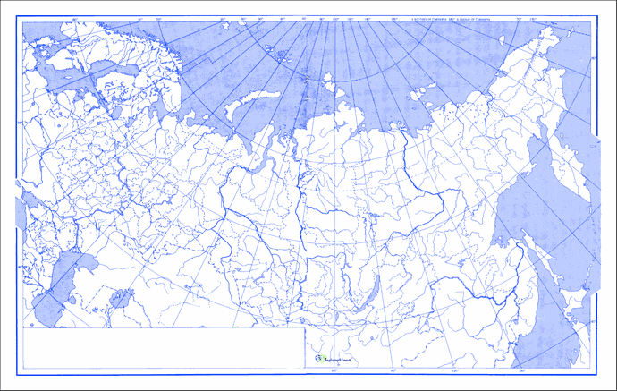 Контурная карта России - скачать и распечатать