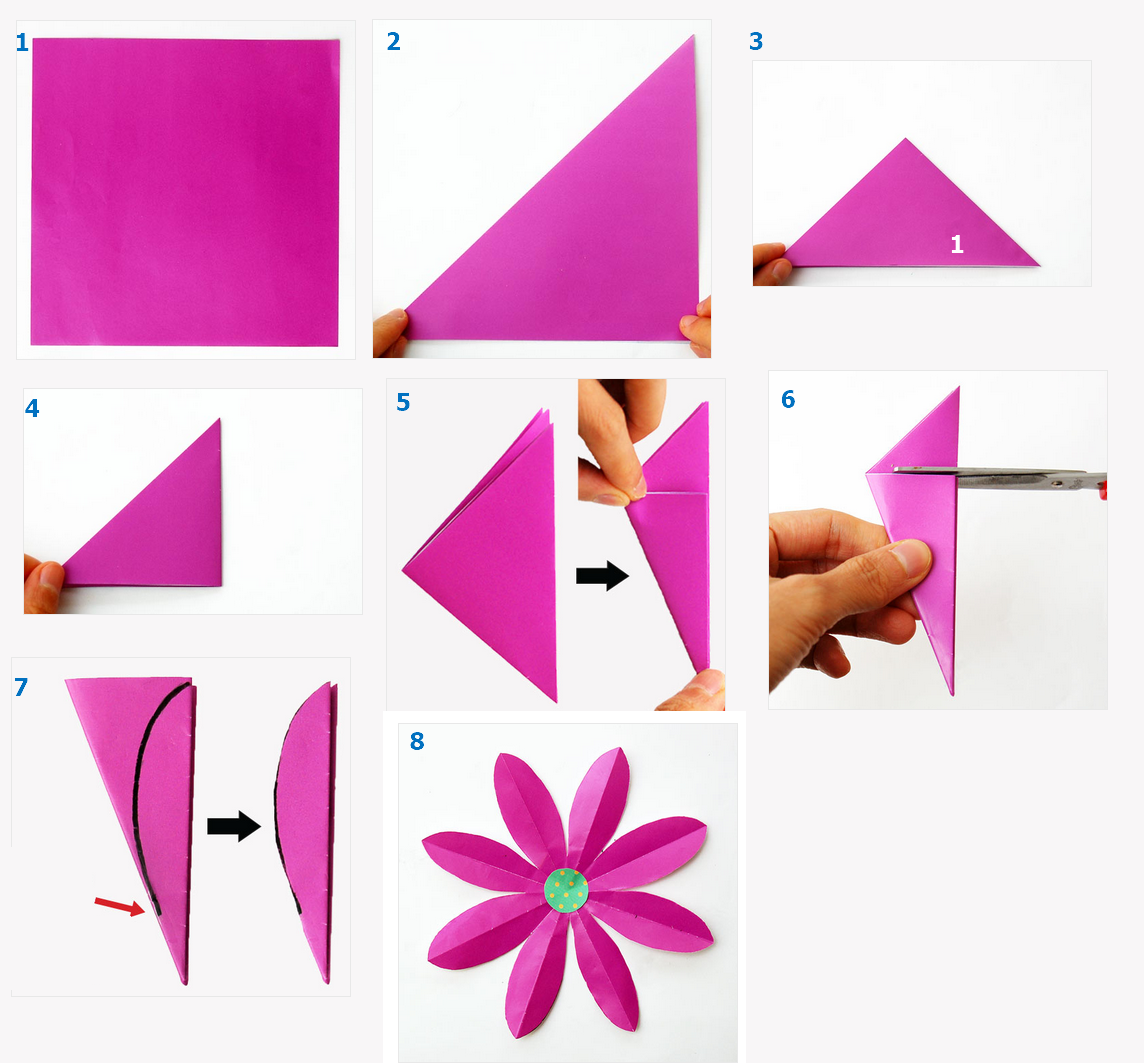 инструкция как вырезать лепесток для цветка