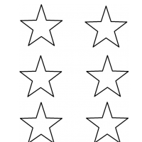 6 звезд среднего размера - шаблон для вырезания