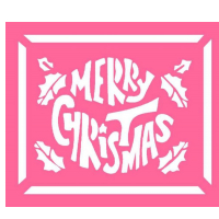 Надпись счастливого Рождества - вытынанка на окно скачать и распечатать