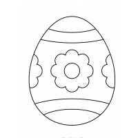 Трафарет пасхального яйца с цветочком