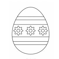 Шаблон пасхального яйца с цветами