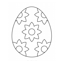 Трафарет яйцо в цветах