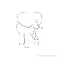 Силуэт слона - шаблон
