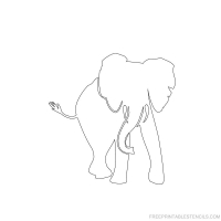 Силуэт слона - трафарет