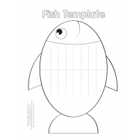 Рыбка - шаблон для аппликации из полосок бумаги