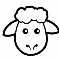 Голова овечки - шаблон для вырезания