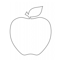 Трафарет яблоко для раскрашивания