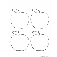 4 яблока - шаблон для вырезания