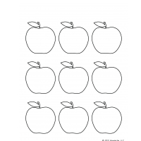 9 яблок - шаблон для вырезания