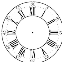 Шаблон часов с римскими цифрами - распечатать, скачать