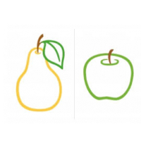 Груша и яблоко - аппликация для самых маленьких