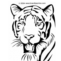 трафарет тигра для рисования