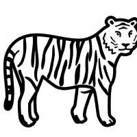 трафарет тигра для вырезания на окно новогодние