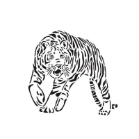 трафарет тигренка для рисования