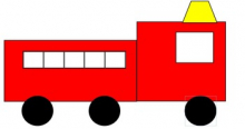 Пожарная машина - трафареты и шаблоны для вырезания из бумаги