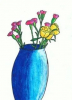 шаблон вазы с цветами для вырезания, аппликации