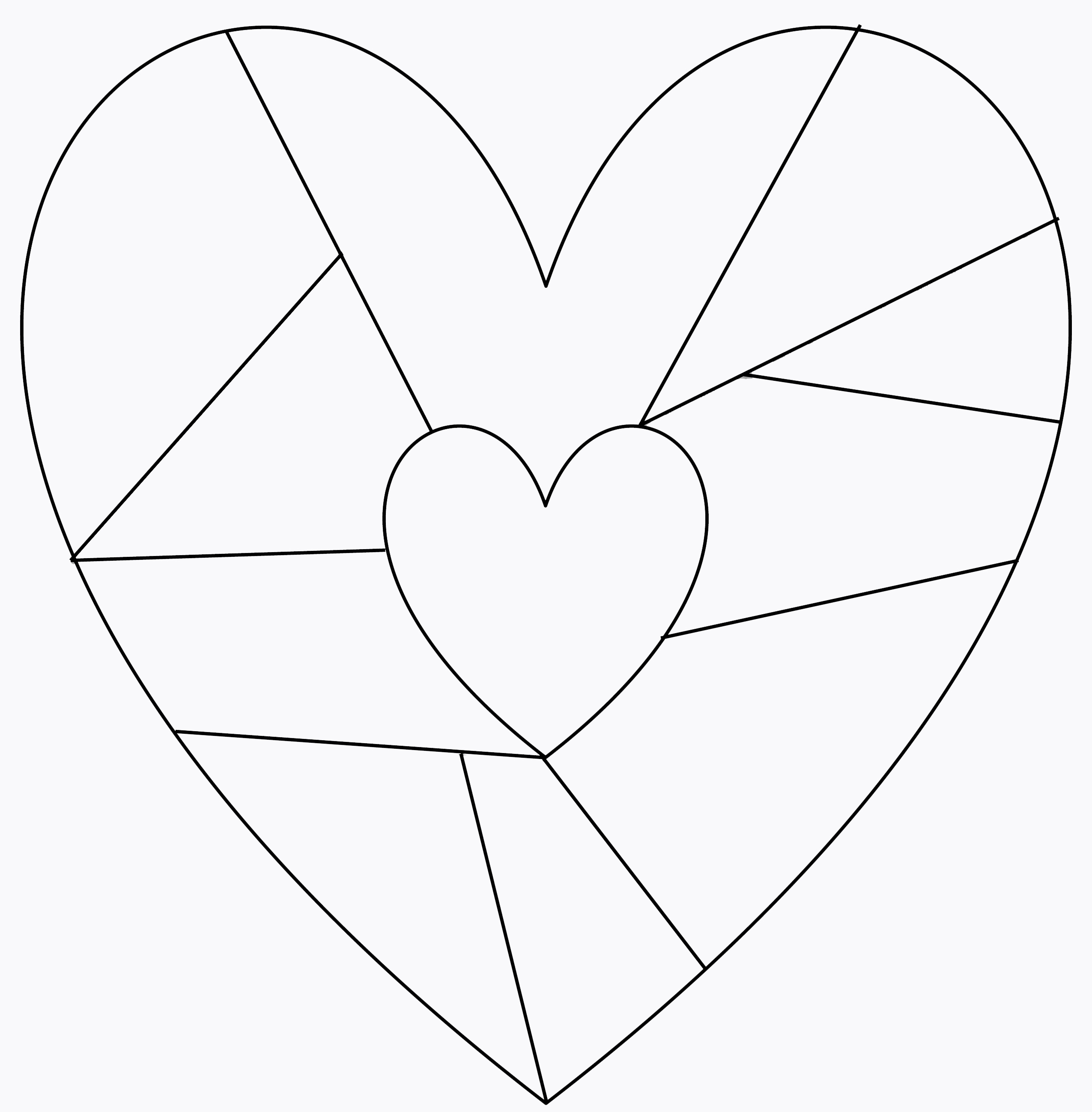 открытка - валентинка в виде сердца