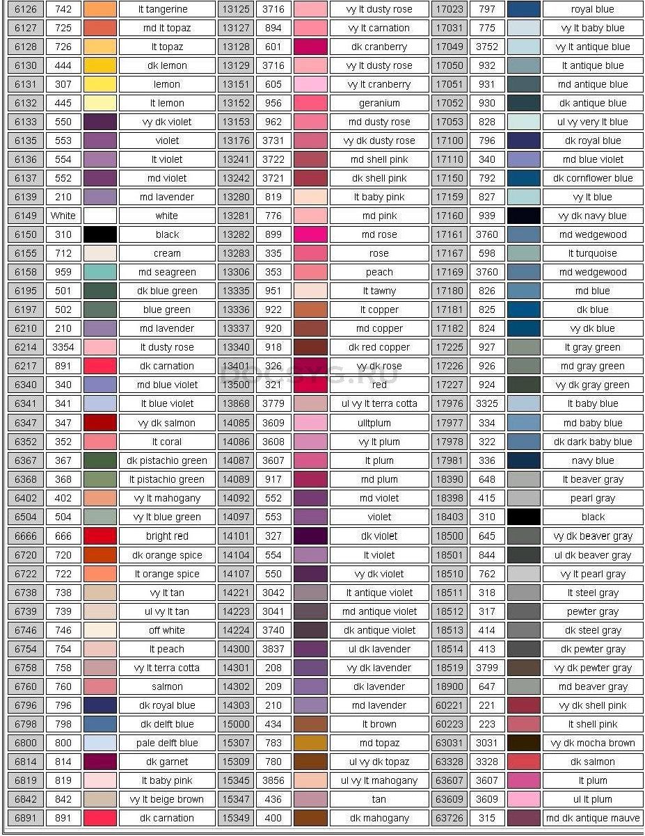 Таблица цветов ниток гамма с названиями. Мулине Finca карта цветов с названием цвета. Таблица цветов алмазной мозаики ДМС. Нитки гамма цвет 3042. Мулине гамма номер 3240.