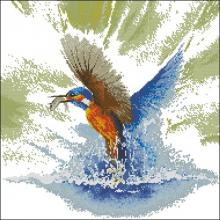 Схема вышивки крестом "Kingfisher in Flight"